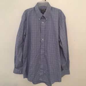 Large Kirkland Signature blue plaid dress shirt
